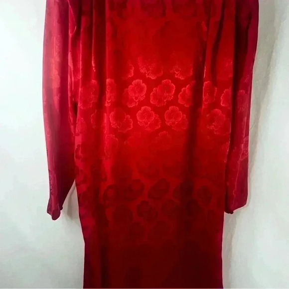 Vintage red 1930’s womens 10 dress floral print stunning shoulder pads rare find - Picture 3 of 10